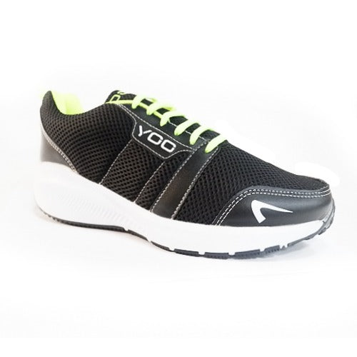 YOO CUT AND SAW BLACK CASUAL SHOES FOR GENTS - TRACK