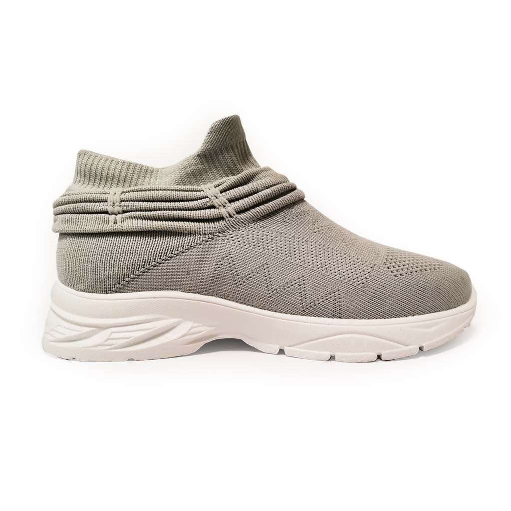 YOO Knitted Light Gray Casual  Shoes For Women - SANSA