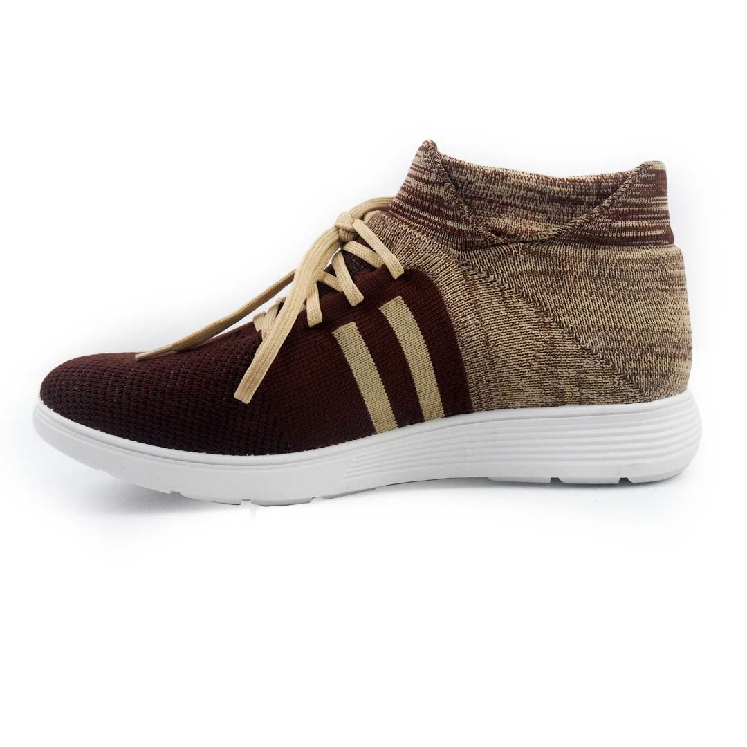 YOO KNITTED BROWN CASUAL SHOES FOR MEN - DEXTER