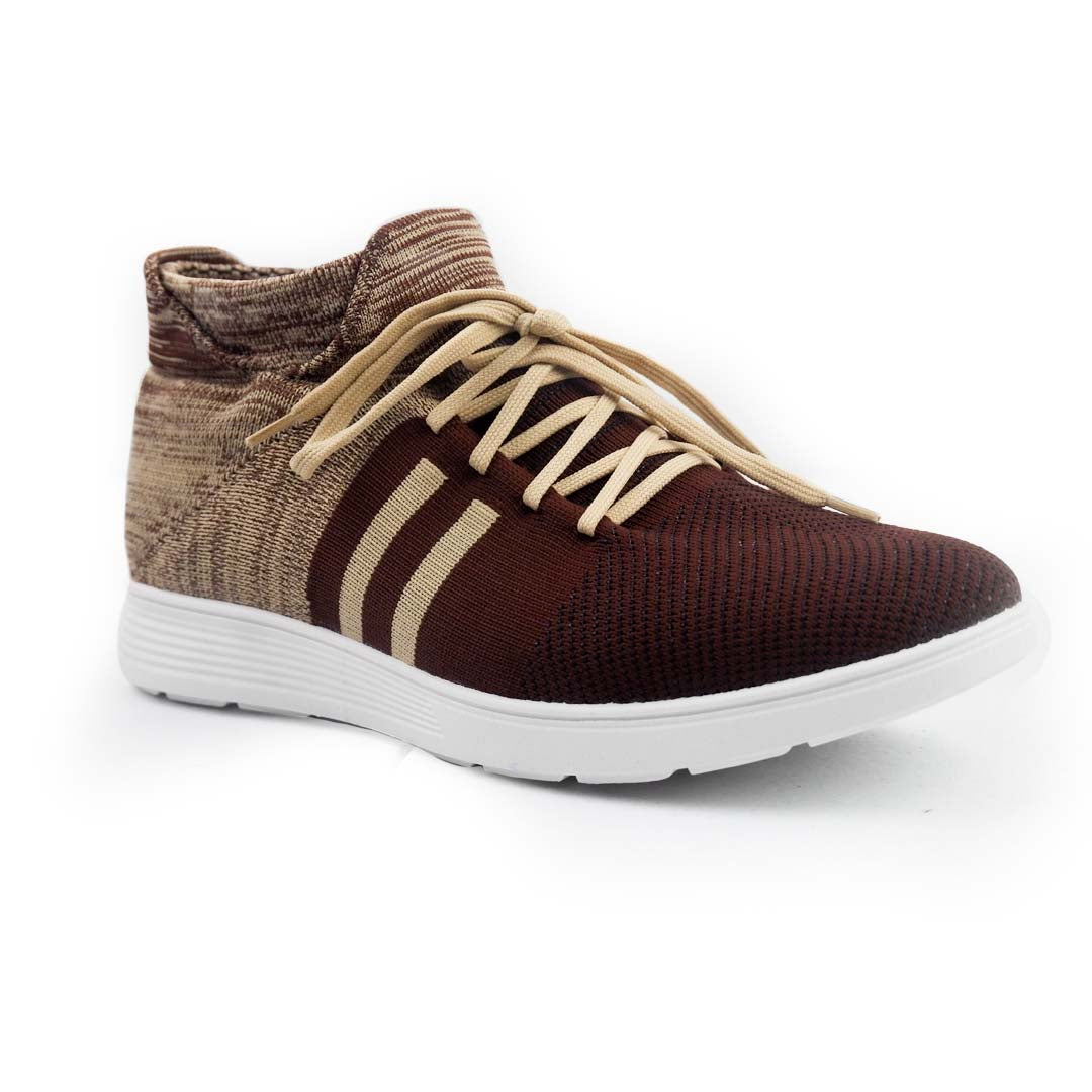 YOO KNITTED BROWN CASUAL SHOES FOR MEN - DEXTER