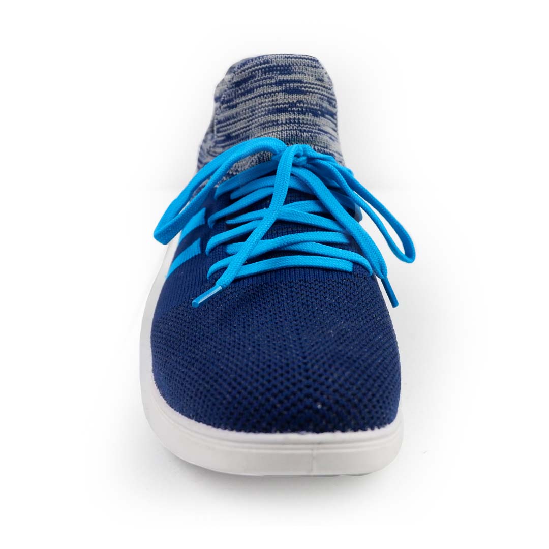 YOO KNITTED NAVY BLUE CASUAL SHOES FOR MEN - DEXTER