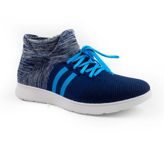 YOO KNITTED NAVY BLUE CASUAL SHOES FOR MEN - DEXTER