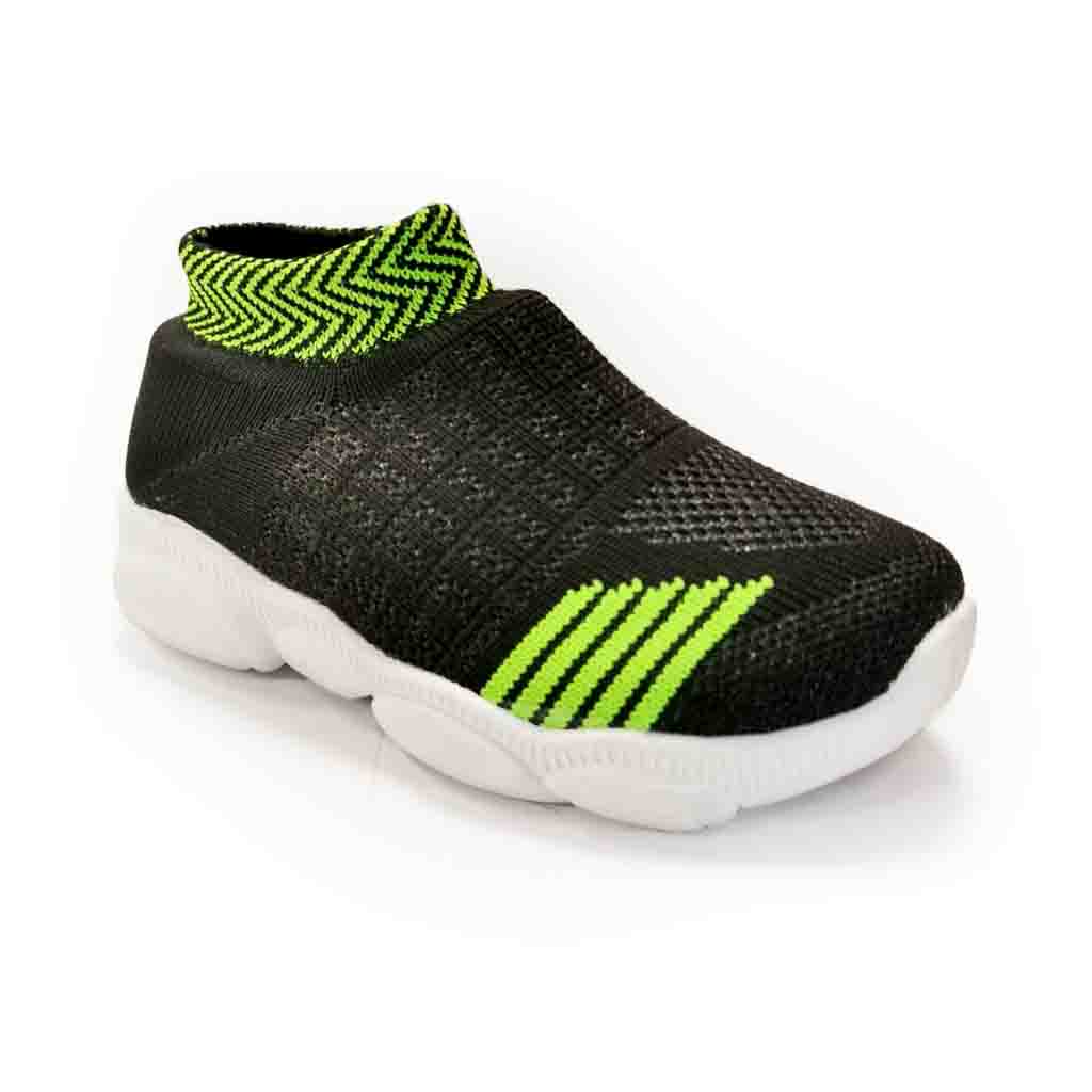 SPLENDOR KNITTED BLACK CASUAL SHOES FOR KIDS - CASPER