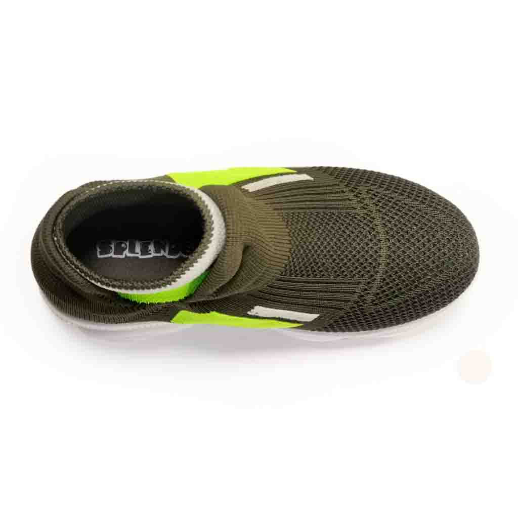 SPLENDOR KNITTED OLIVE GREEN CASUAL SHOES FORKIDS - ARROW