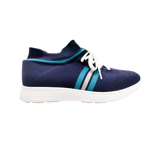 YOO NAVY BLUE CASUAL KNITTED SHOES FOR GENTS - STREAK