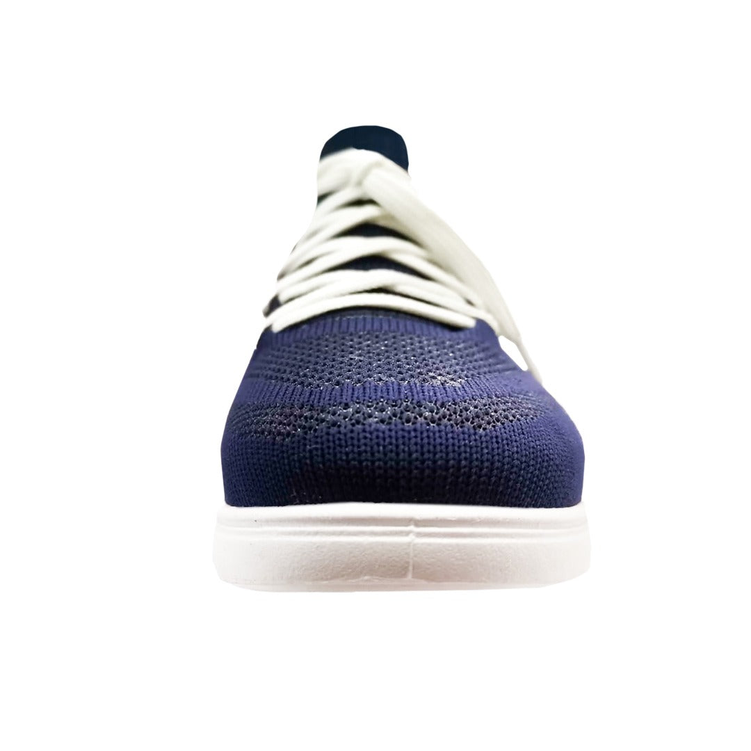 YOO NAVY BLUE CASUAL KNITTED SHOES FOR GENTS - STREAK