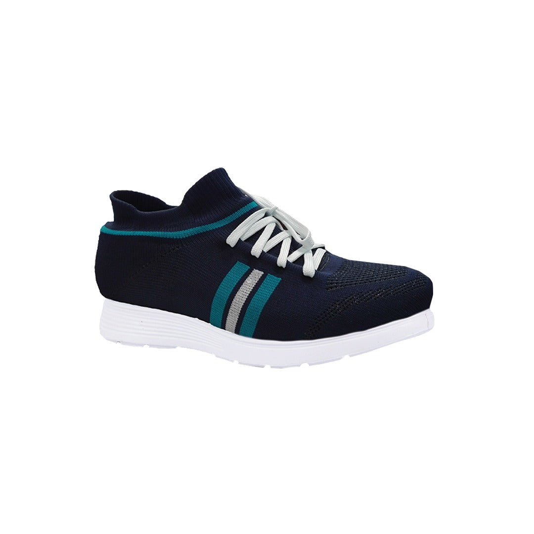 YOO NAVY BLUE CASUAL KNITTED SHOES FOR GENTS - STREAK