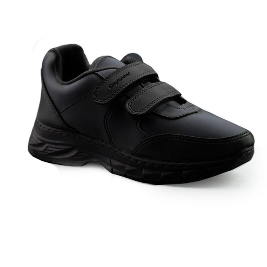 YOO BLACK DOUBLE VELCRO SCHOOL SHOES FOR CHILDREN - APOLLO