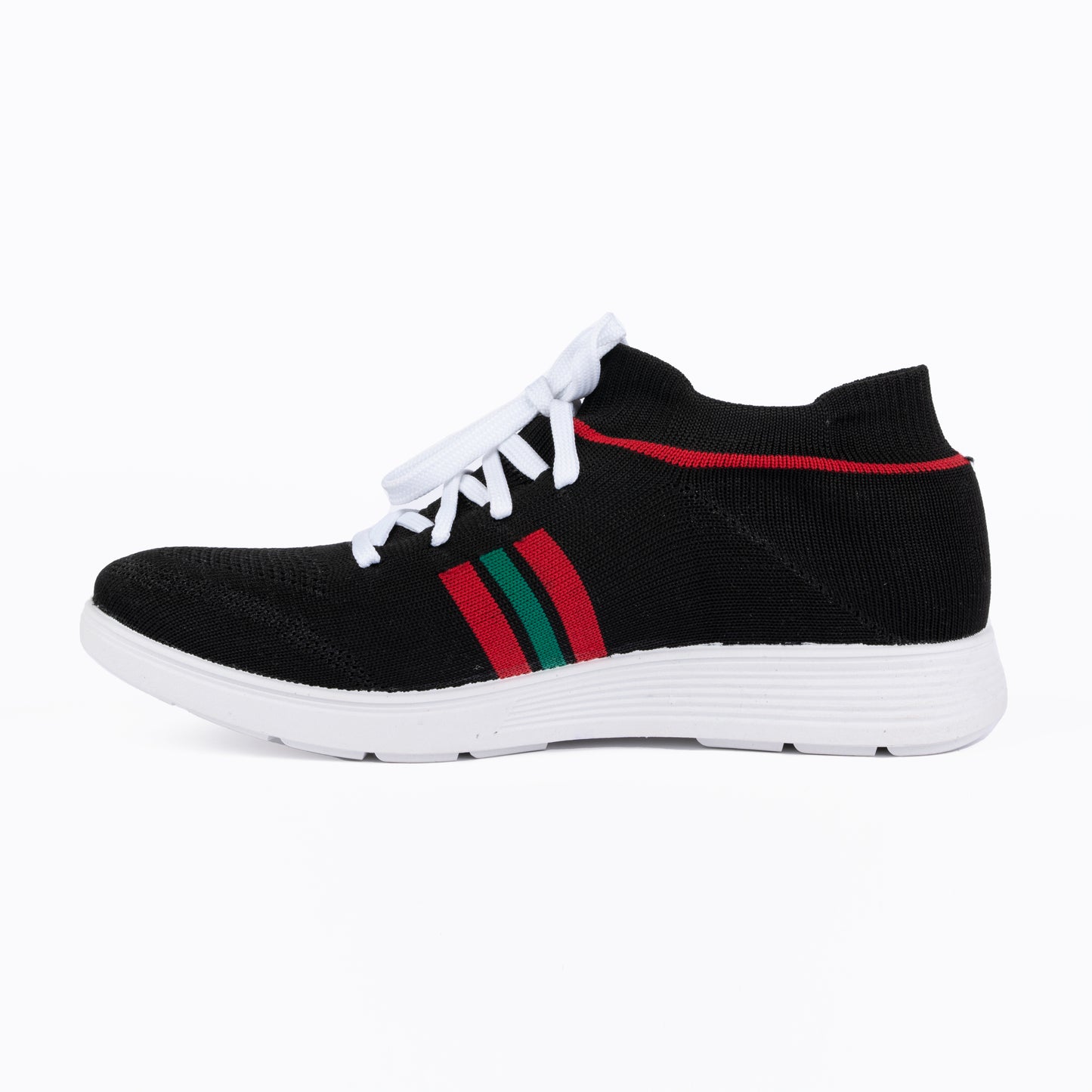 YOO BLACK CASUAL KNITTED SHOES FOR GENTS - STREAK