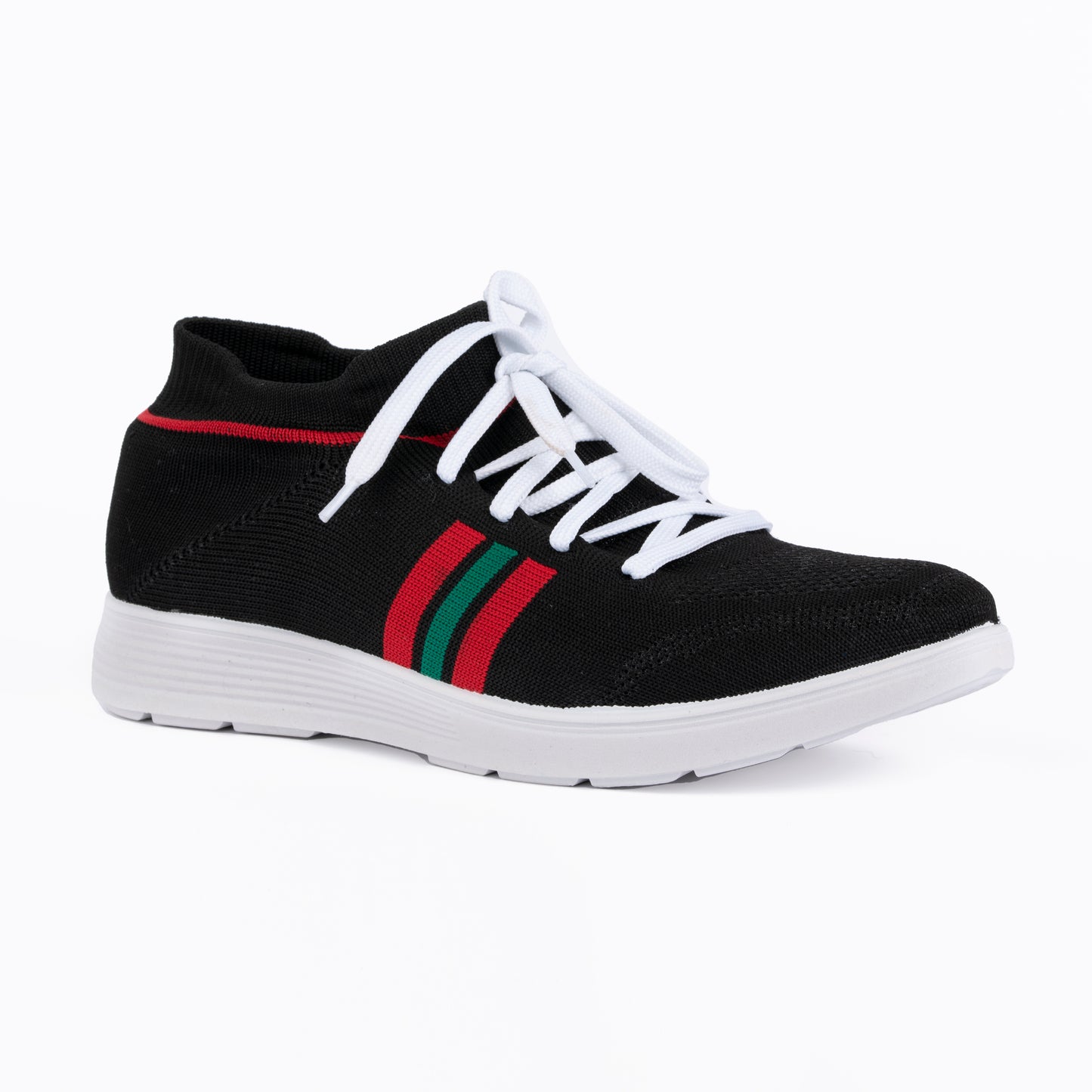 YOO BLACK CASUAL KNITTED SHOES FOR GENTS - STREAK