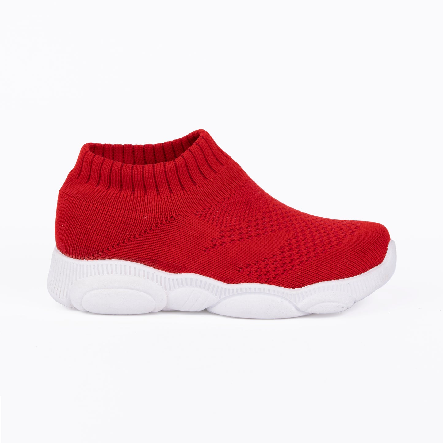 SPLENDOR RED CASUAL KNITTED SHOES FOR KIDS - TUK