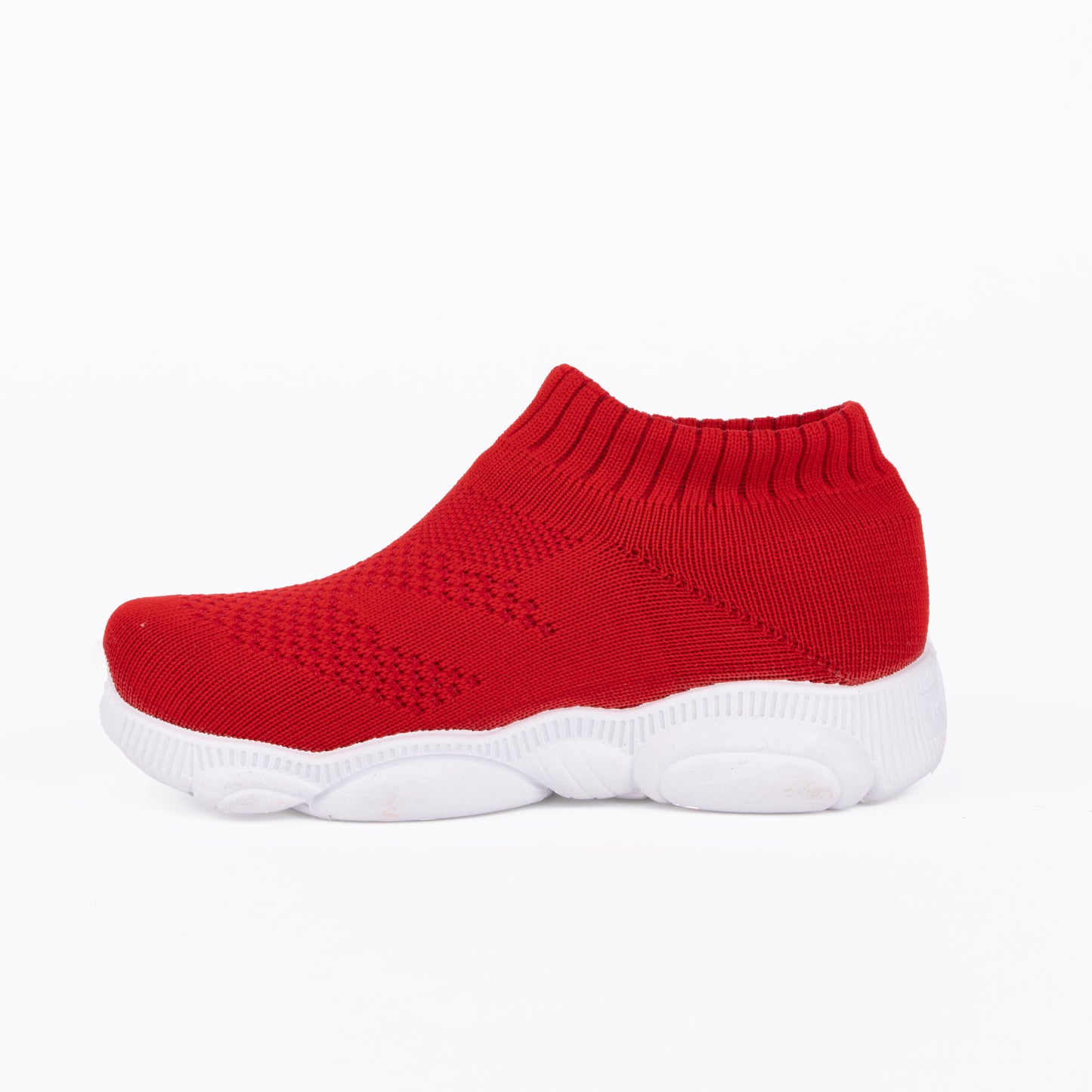 SPLENDOR RED CASUAL KNITTED SHOES FOR KIDS - TUK