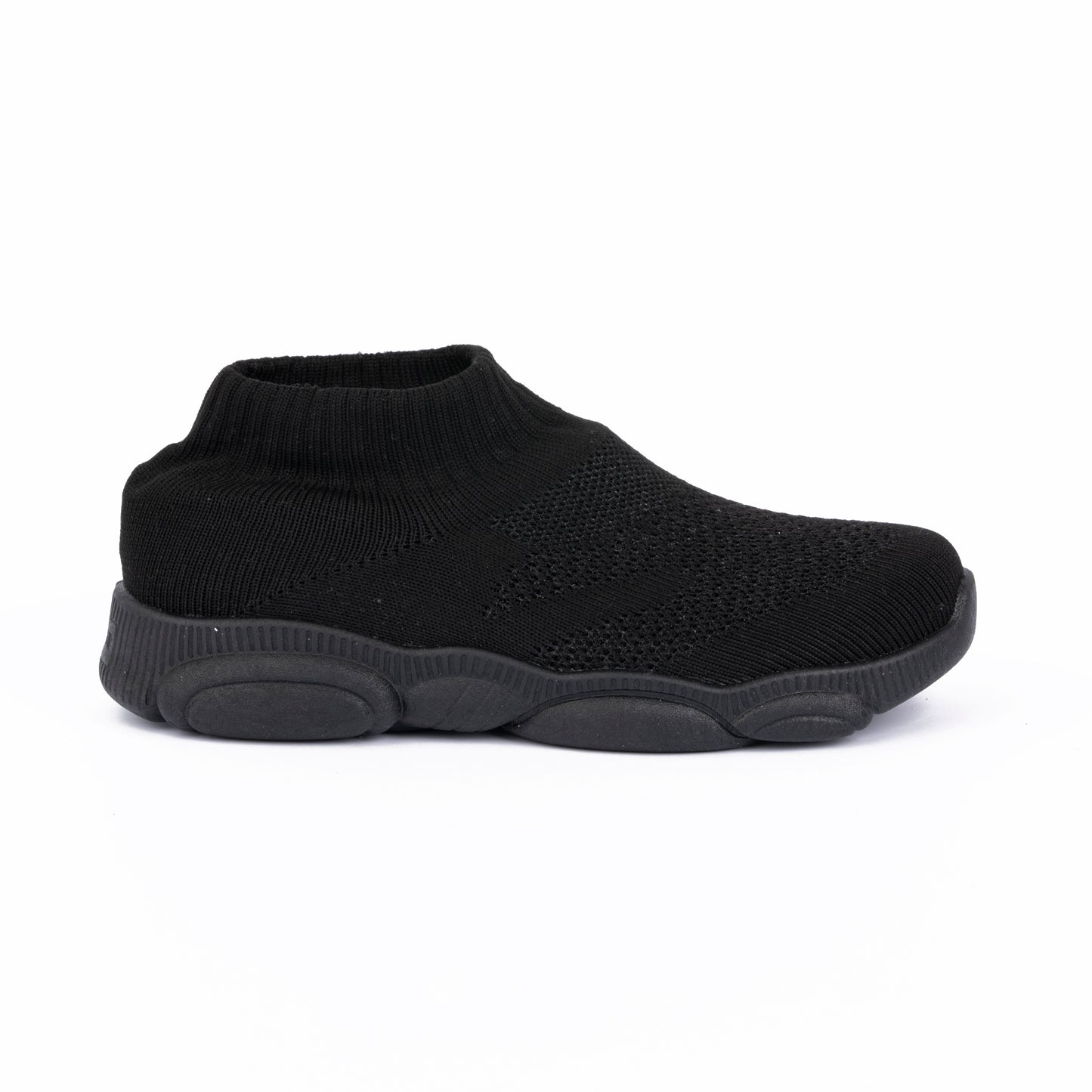 SPLENDOR BLACK CASUAL KNITTED SHOES FOR KIDS - TUK