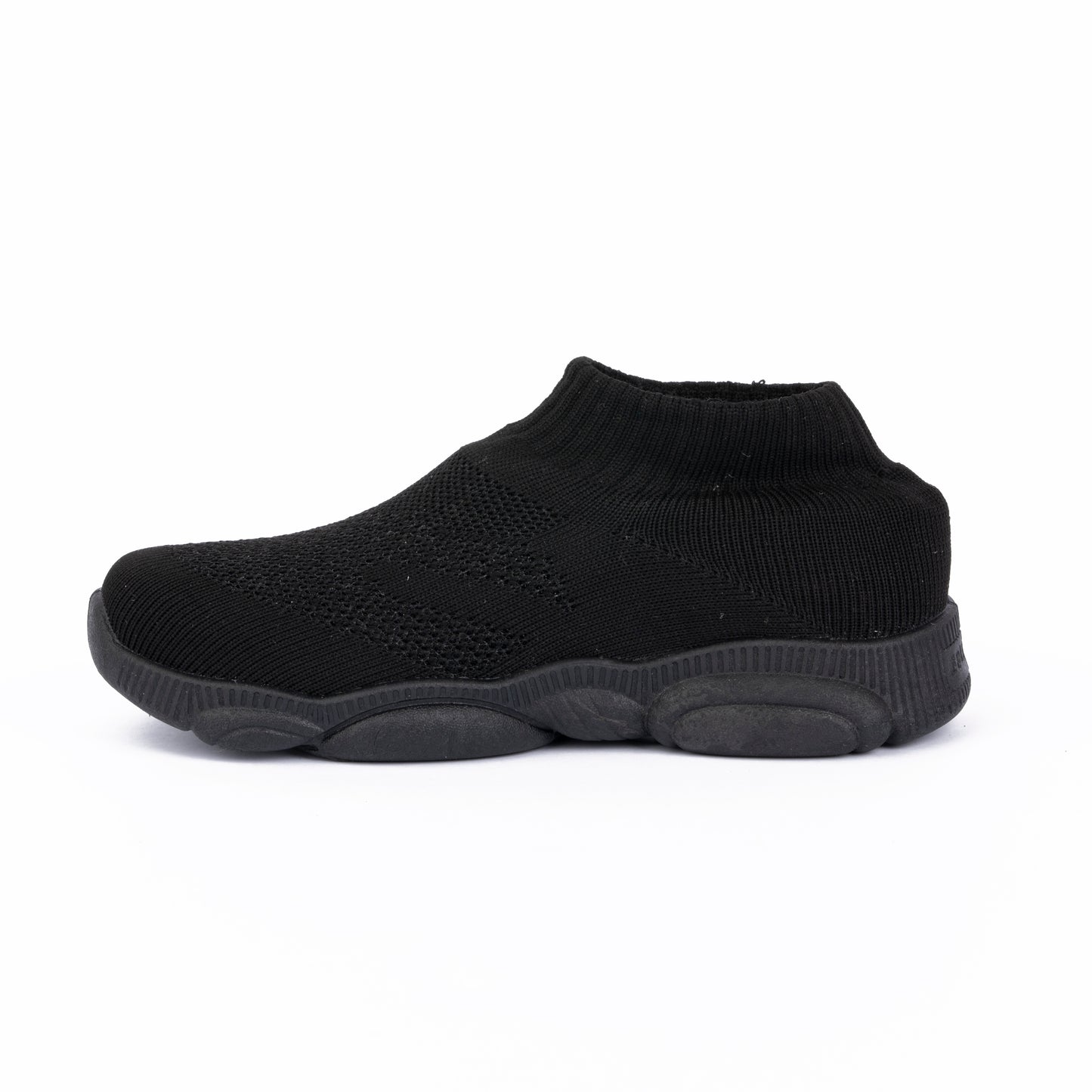 SPLENDOR BLACK CASUAL KNITTED SHOES FOR KIDS - TUK