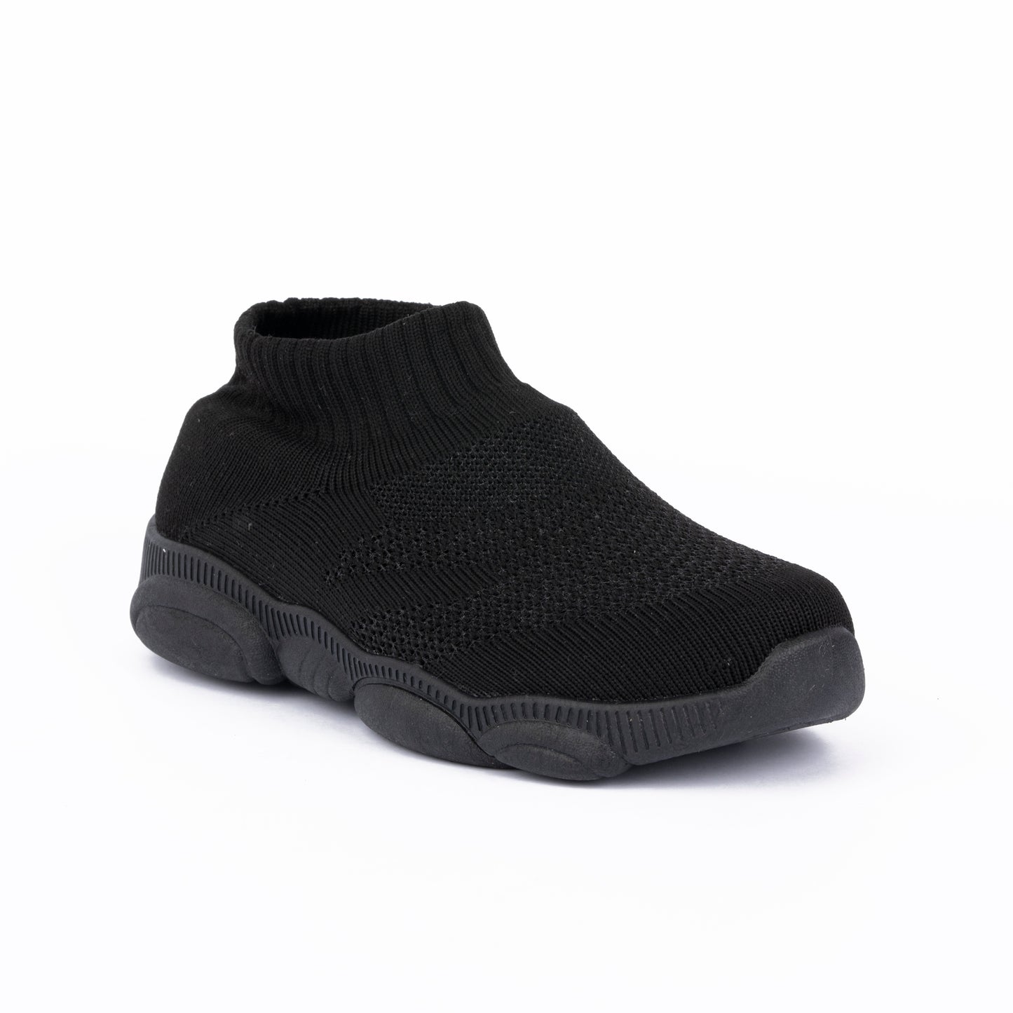 SPLENDOR BLACK CASUAL KNITTED SHOES FOR KIDS - TUK