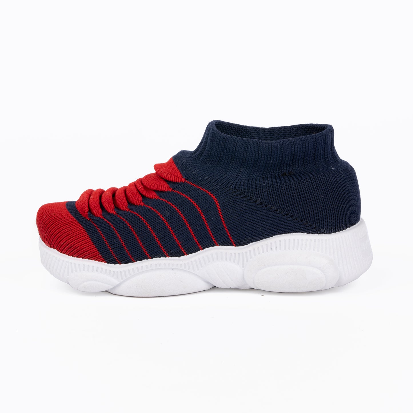 SPLENDOR NAVY BLUE 3D KNITTED SHOES FOR KIDS - WAVES