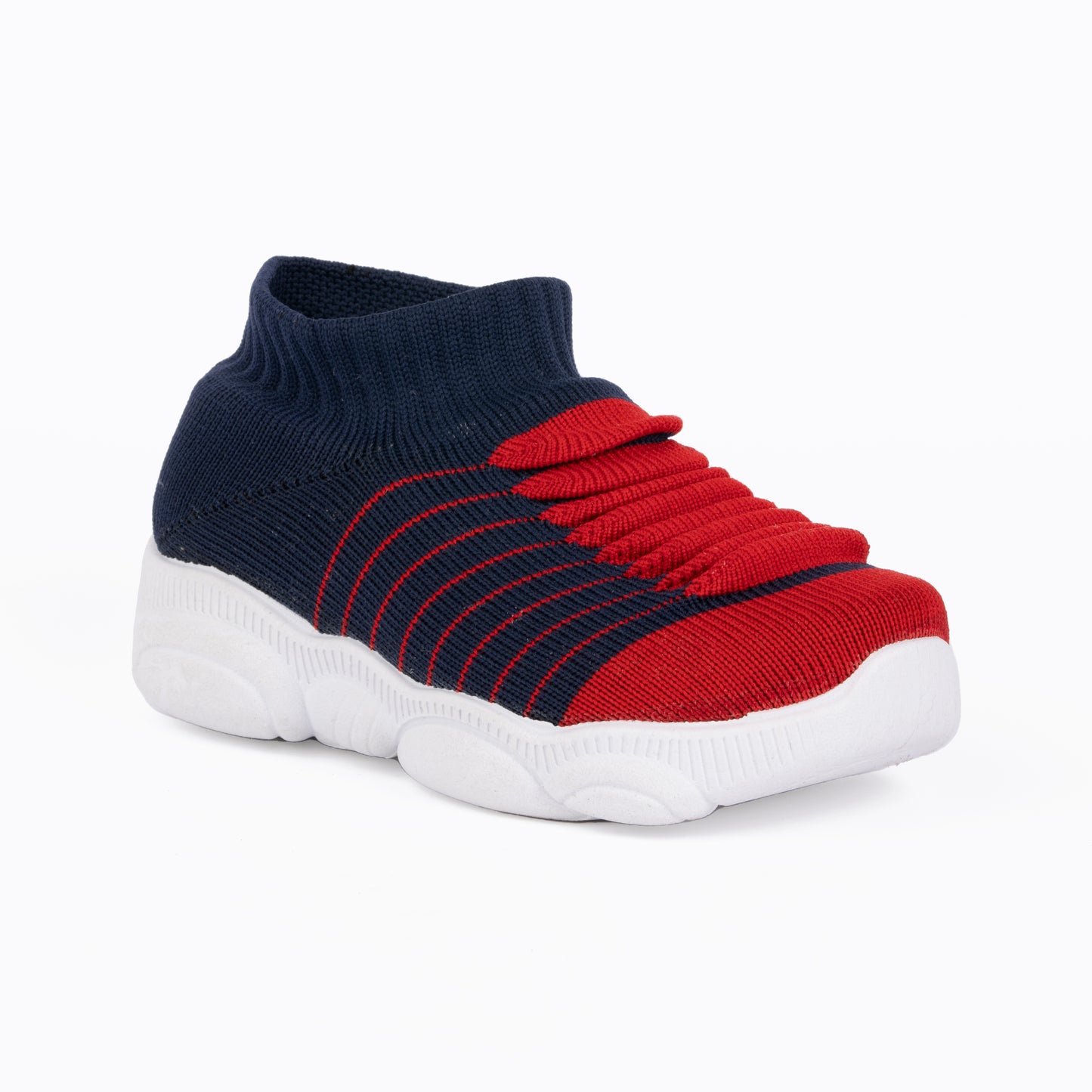 SPLENDOR NAVY BLUE 3D KNITTED SHOES FOR KIDS - WAVES