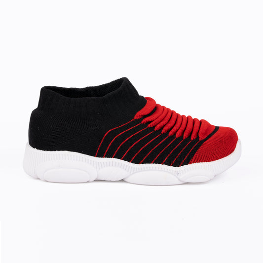 SPLENDOR BLACK 3D KNITTED SHOES FOR KIDS - WAVES