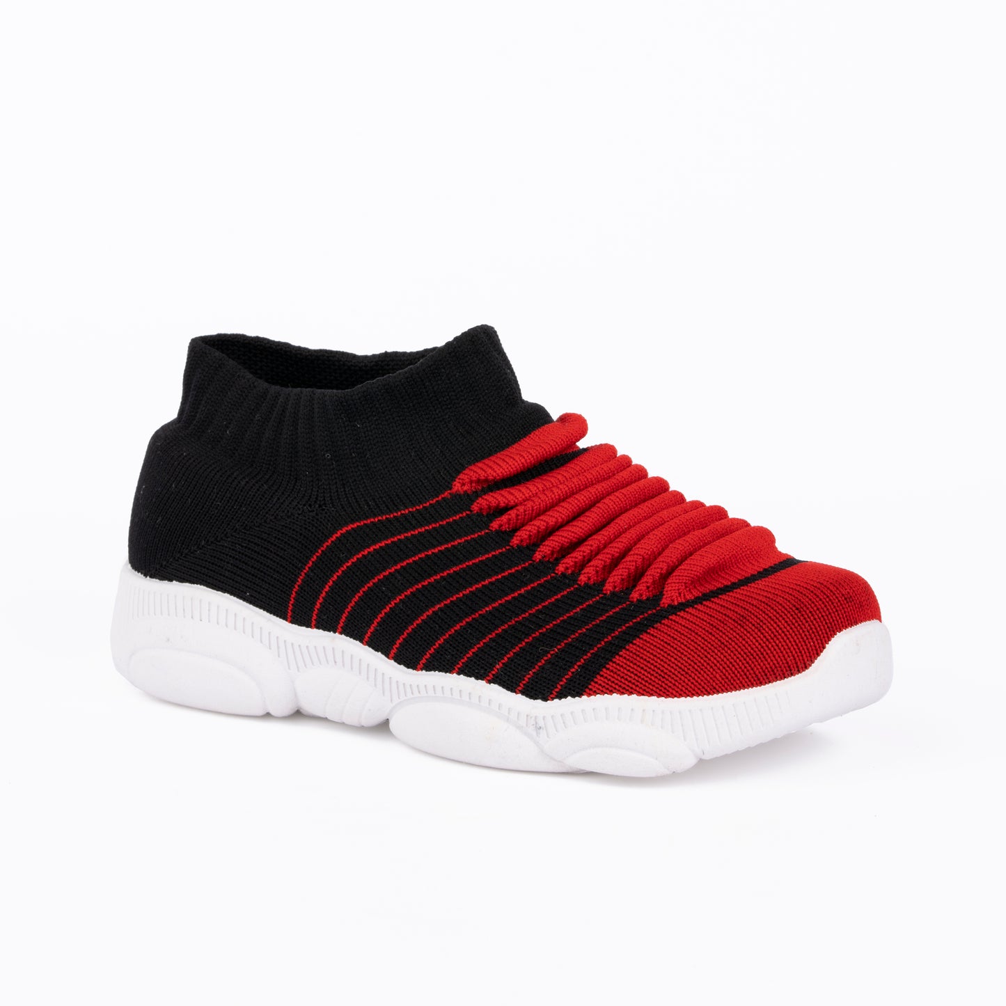 SPLENDOR BLACK 3D KNITTED SHOES FOR KIDS - WAVES