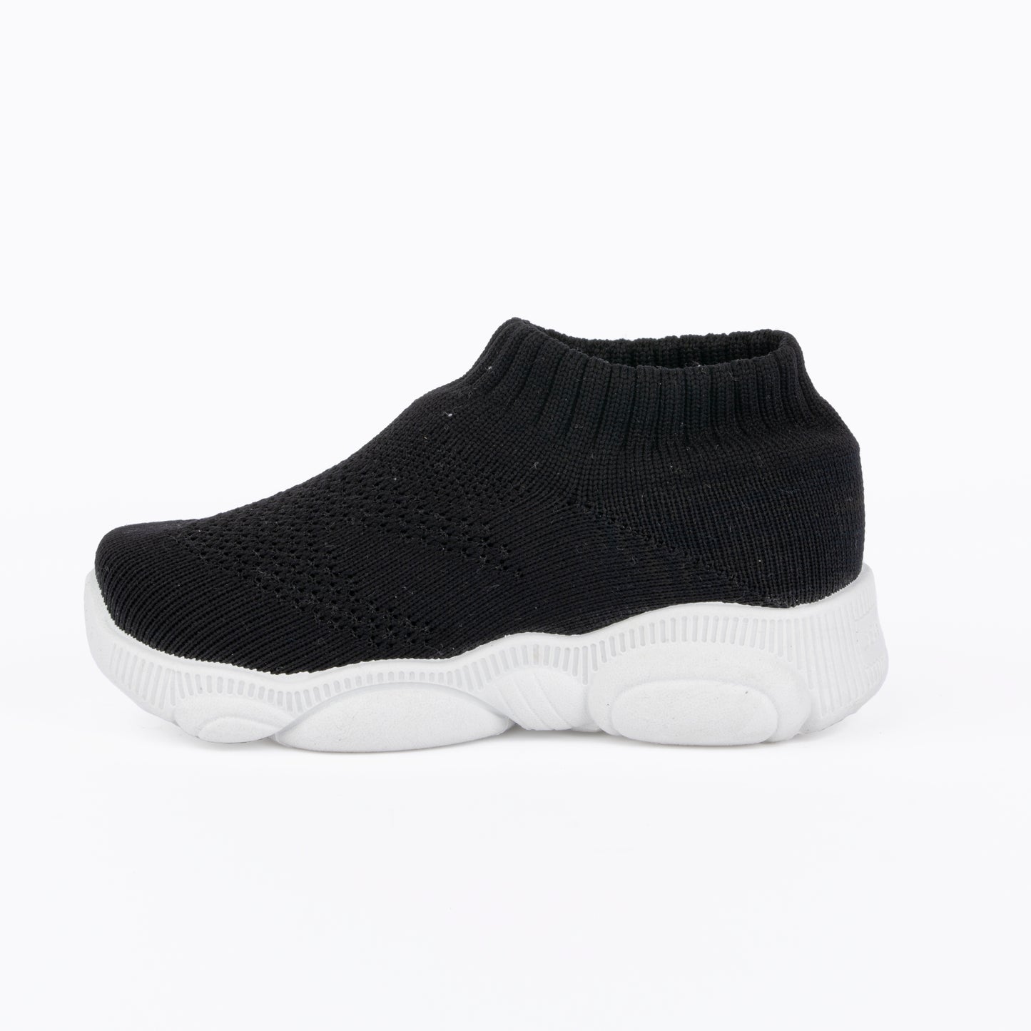 SPLENDOR BLACK CASUAL KNITTED SHOES FOR KIDS - TUK