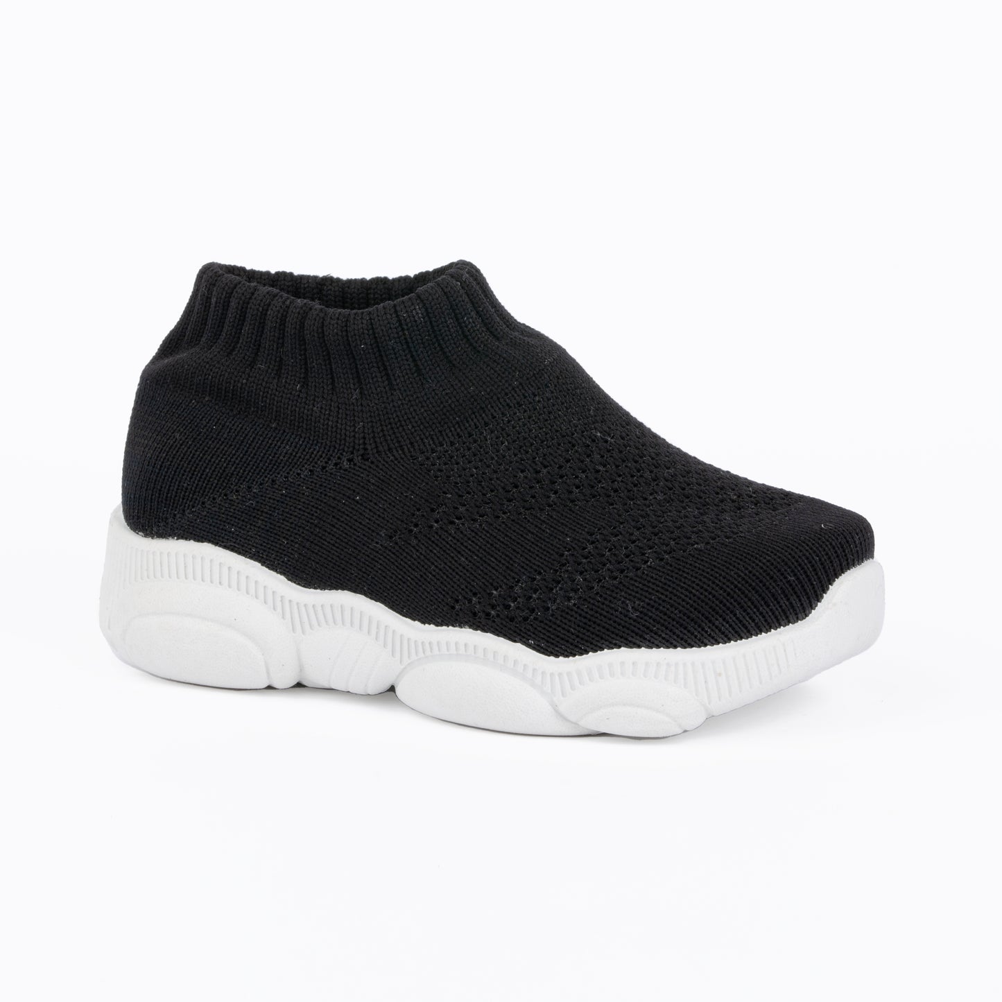 SPLENDOR BLACK CASUAL KNITTED SHOES FOR KIDS - TUK