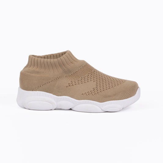 SPLENDOR BEIGE CASUAL KNITTED SHOES FOR KIDS - TUK