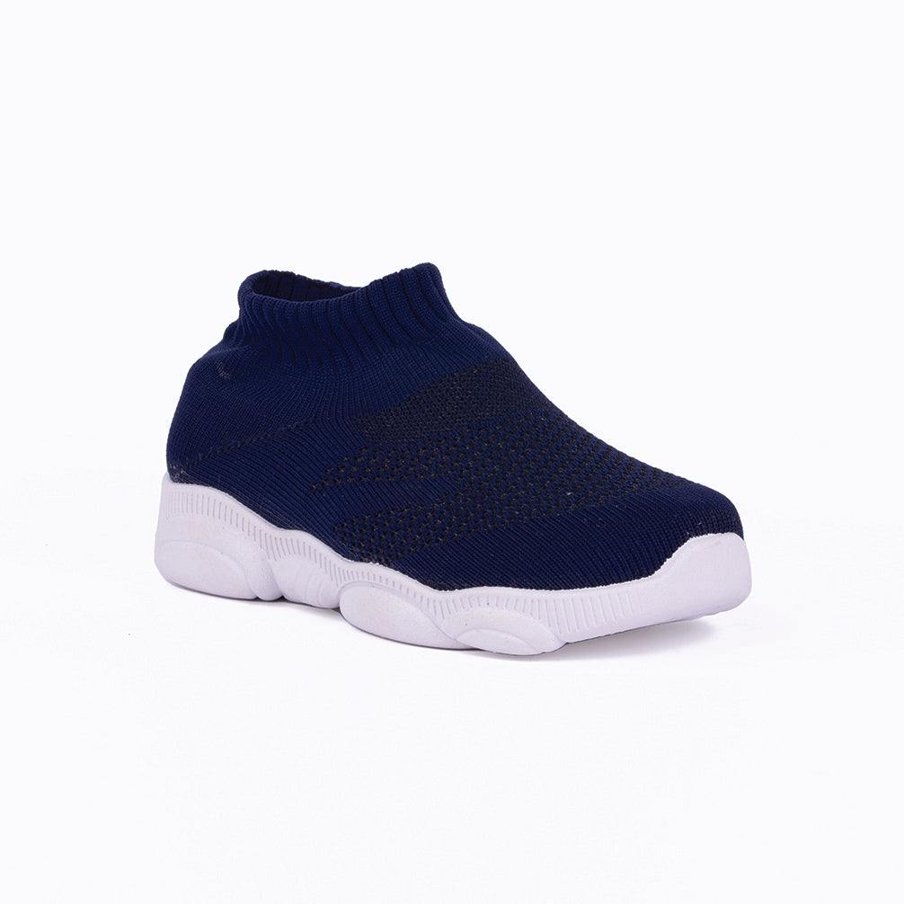 SPLENDOR NAVY BLUE  CASUAL KNITTED SHOES FOR KIDS - TUK