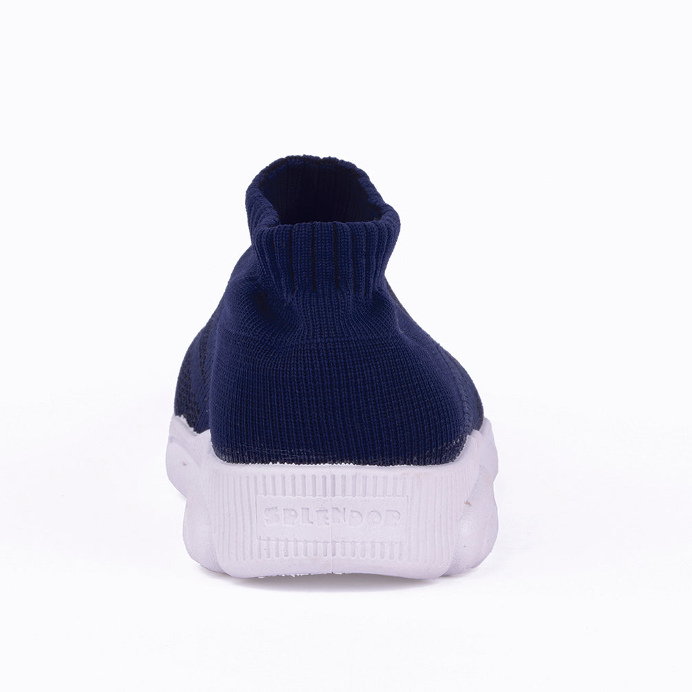 SPLENDOR NAVY BLUE  CASUAL KNITTED SHOES FOR KIDS - TUK