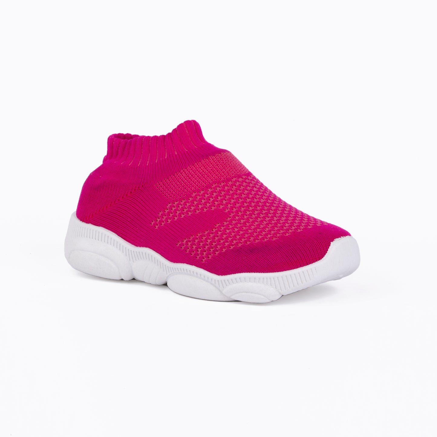 SPLENDOR HOT PINK CASUAL KNITTED SHOES FOR KIDS - TUK