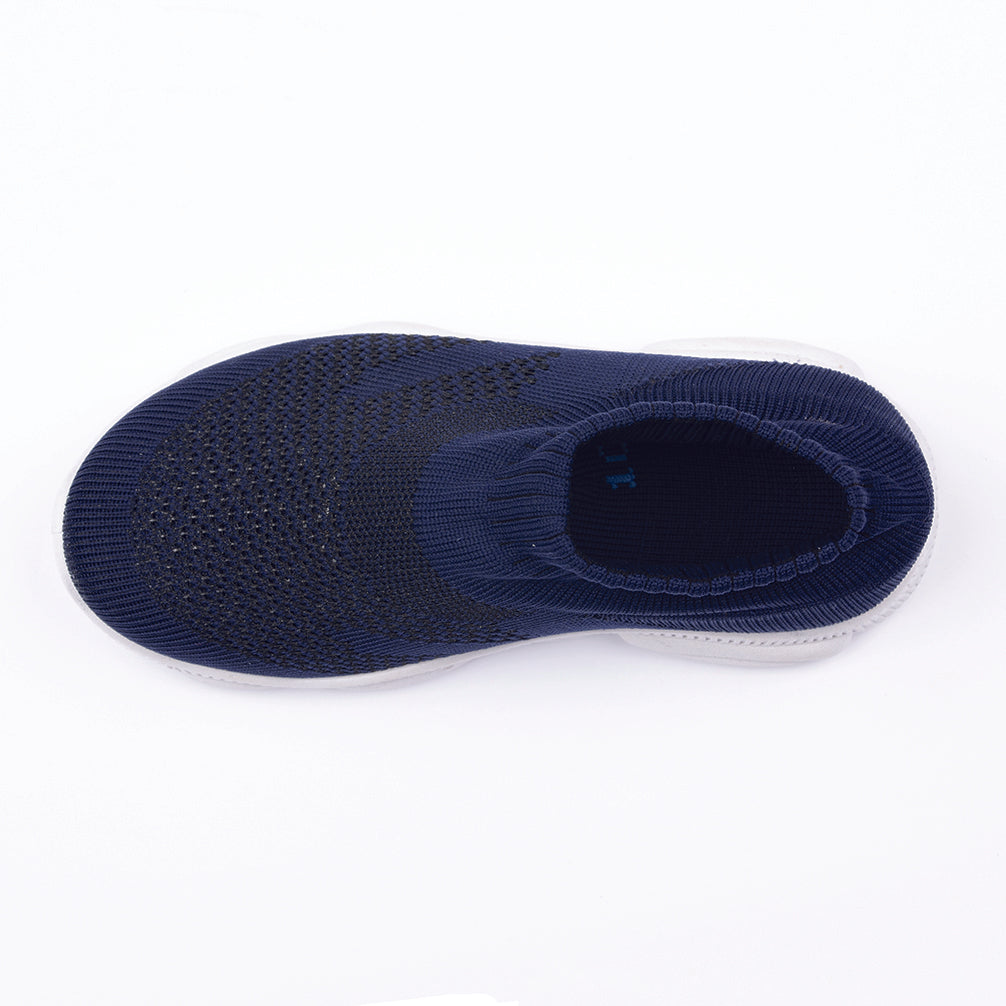 SPLENDOR NAVY BLUE  CASUAL KNITTED SHOES FOR KIDS - TUK