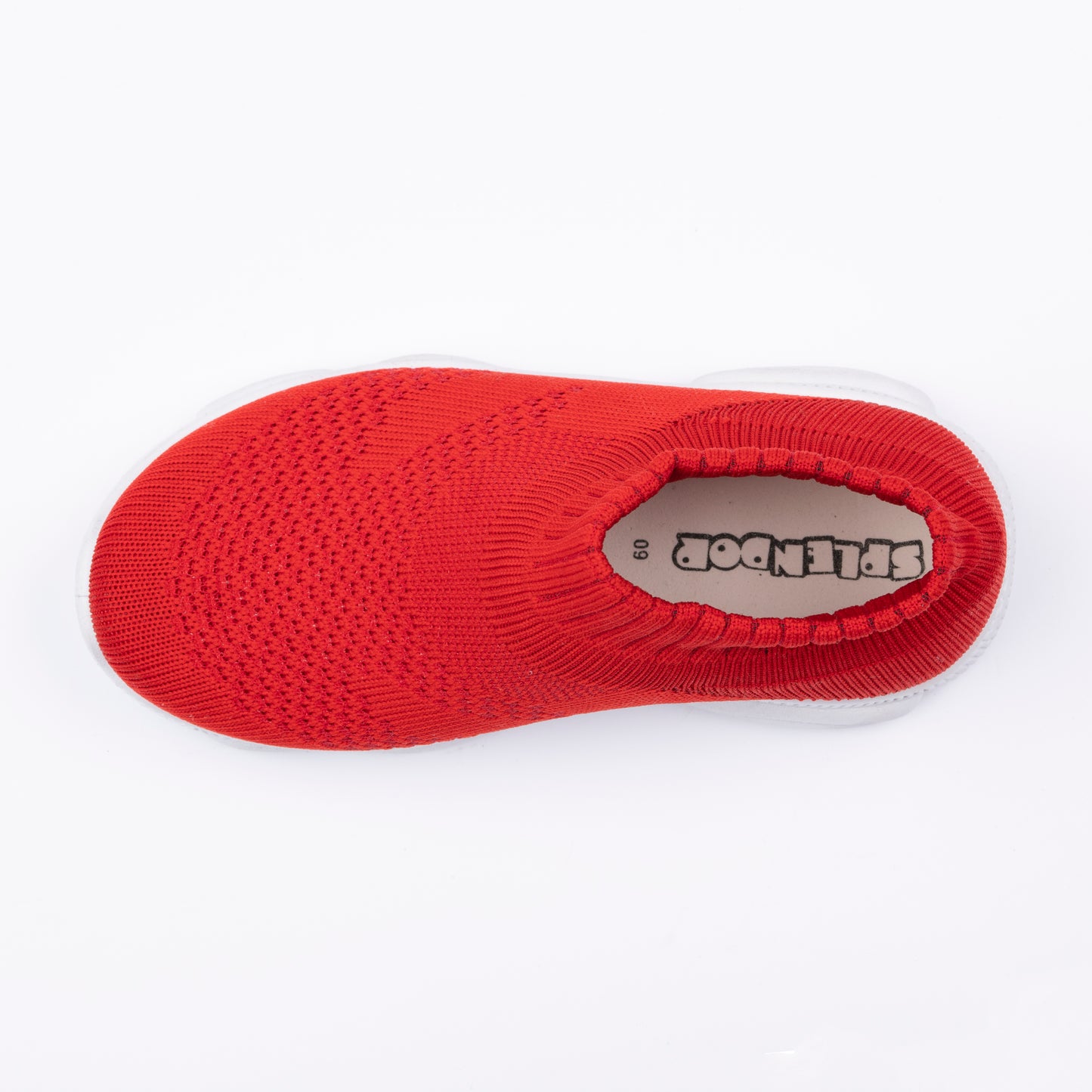 SPLENDOR RED CASUAL KNITTED SHOES FOR KIDS - TUK