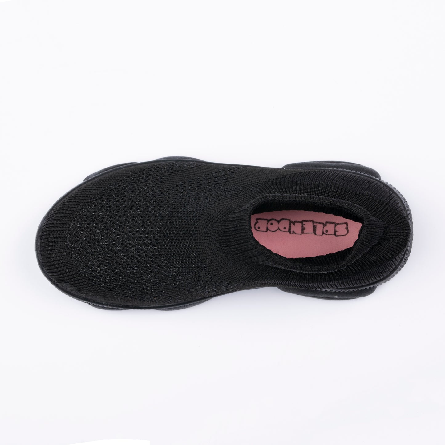 SPLENDOR BLACK CASUAL KNITTED SHOES FOR KIDS - TUK