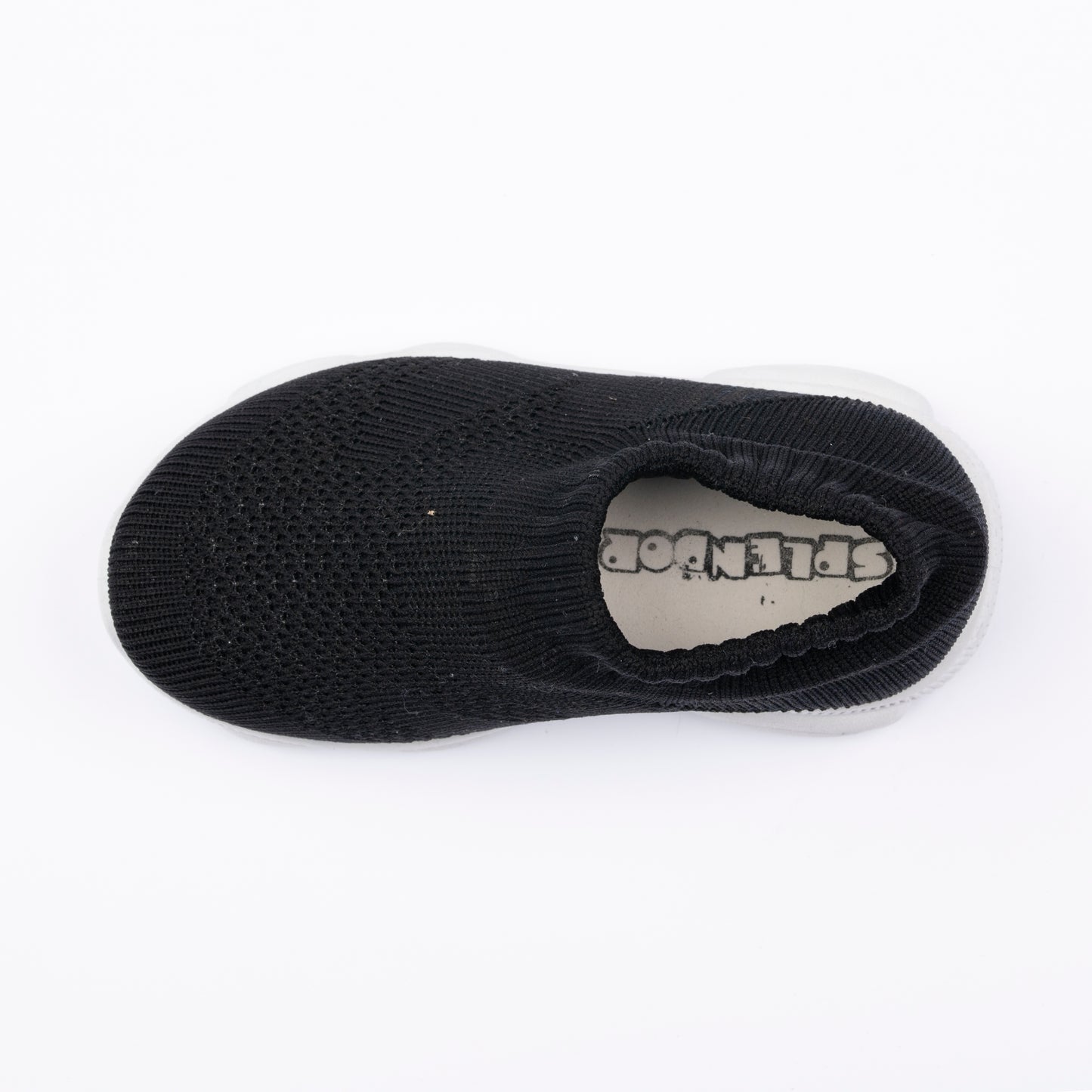 SPLENDOR BLACK CASUAL KNITTED SHOES FOR KIDS - TUK