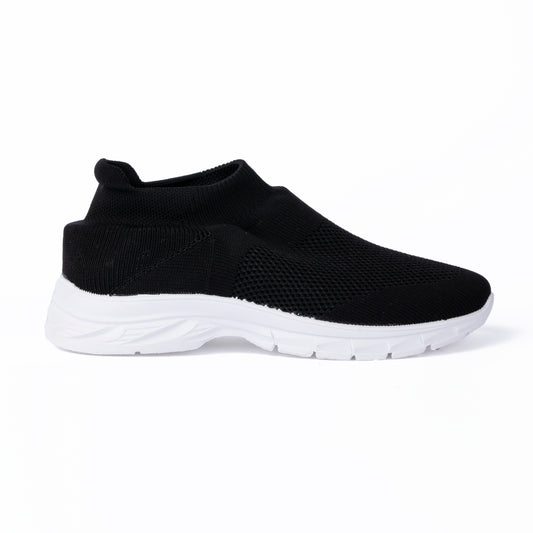 YOO  BLACK CASUAL KNITTED SHOES FOR LADIES -  ABAYA