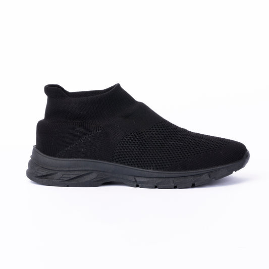 YOO  BLACK CASUAL KNITTED SHOES FOR LADIES -  ABAYA