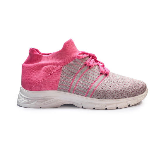 YOO KNITTED PINK CASUAL SHOES FOR WOMEN - BELLA